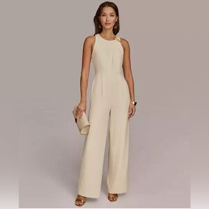 Donna Karan Hardware-Trim Straight-Leg Jumpsuit
